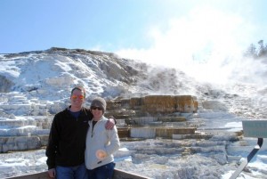 Ben and Rachel at Mammoth Hot Springs.